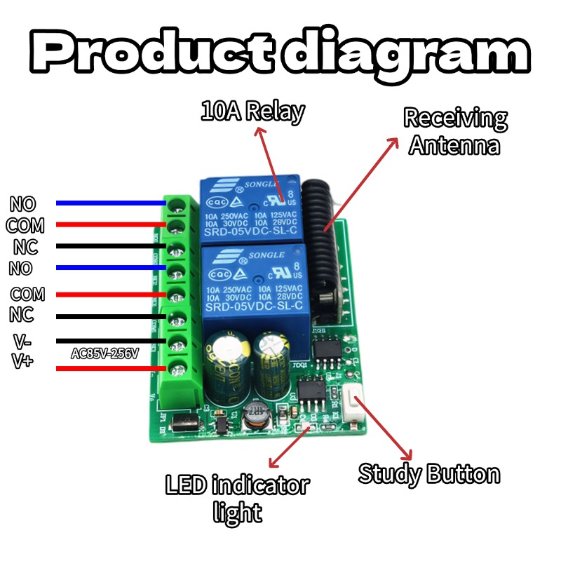 Módulo receptor de relé de 12  - 433Mhz Receiver Module reseña y precio