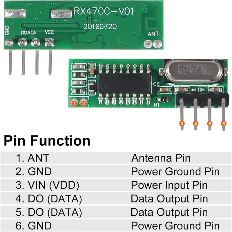 Transmisor y receptor inalámbr - 433Mhz Receiver Module reseña y precio