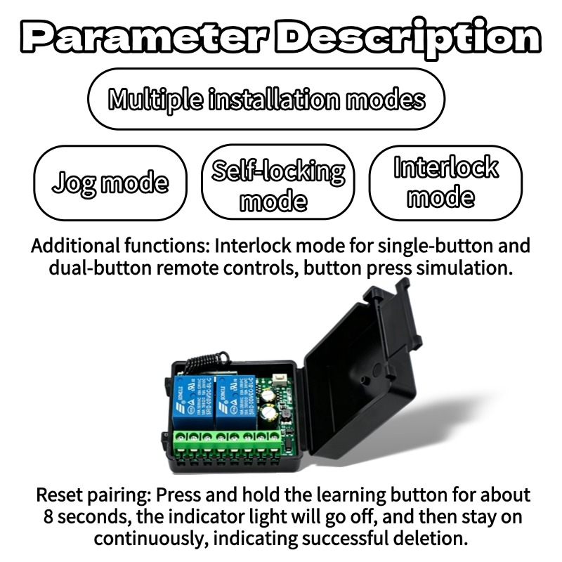 Módulo de Relé de 2 Canales, 4 - 433Mhz Receiver Module reseña y precio